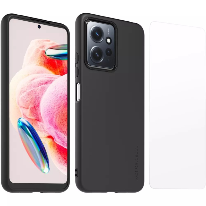 Made for Xiaomi TPU Kryt + Tvrzené Sklo pro Xiaomi Redmi Note 12 4G Black