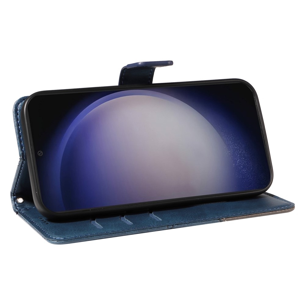 Triangle knížkové pouzdro na Samsung Galaxy S24+/S25+ - modré