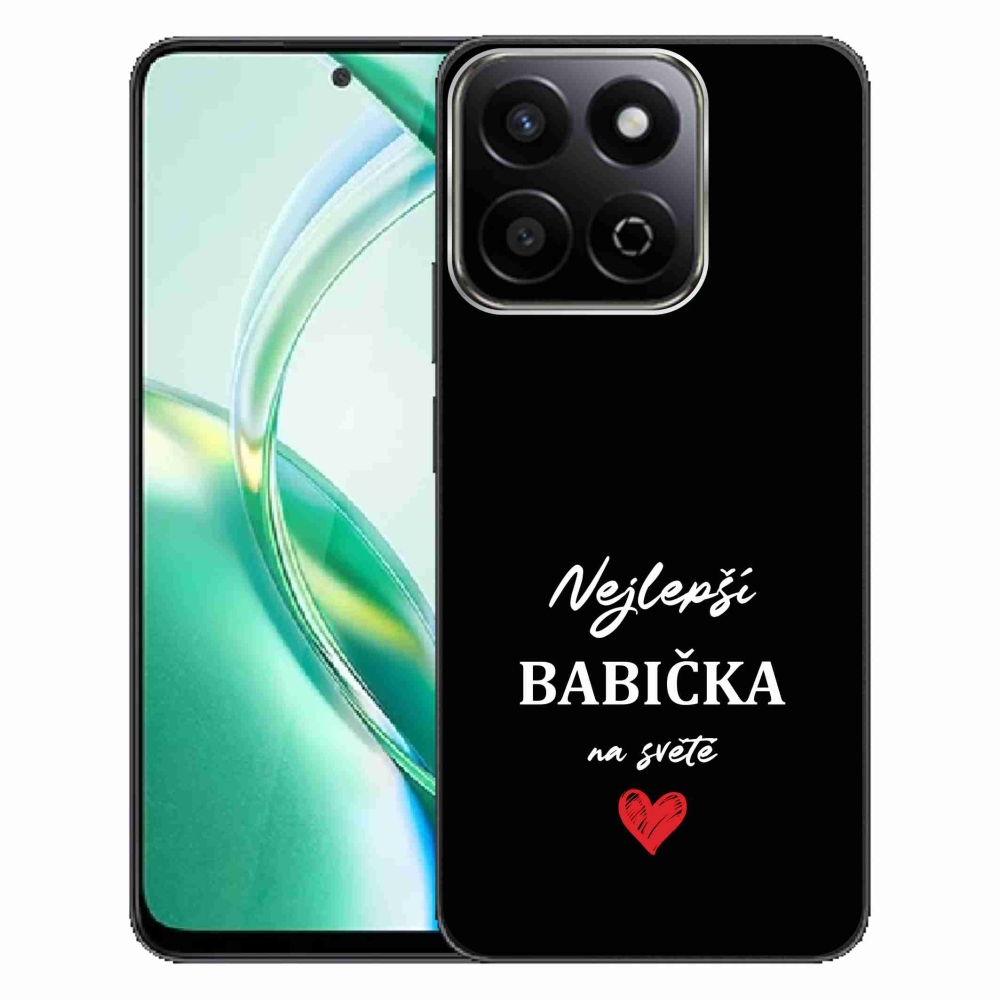 Gelový kryt mmCase na Honor 200 Smart 5G - nejlepší babička 1 černé pozadí