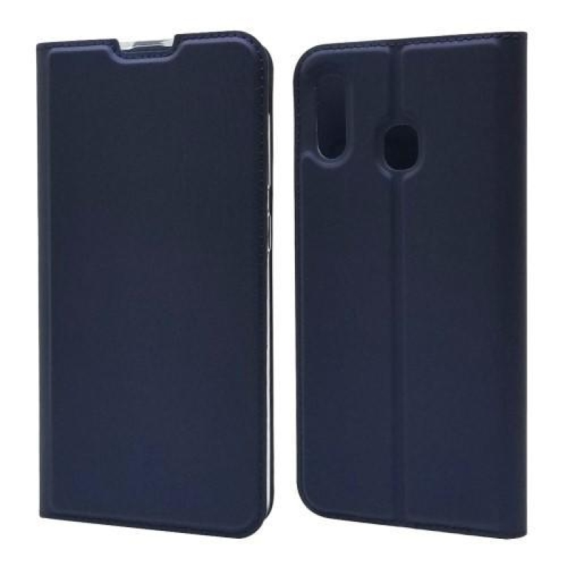 Magnetic PU kožené pouzdro na mobil Samsung Galaxy A30 / A20 - modrý