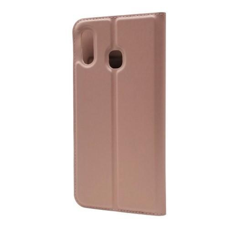 Magnetic PU kožené pouzdro na mobil Samsung Galaxy A30 / A20 - růžovozlatý