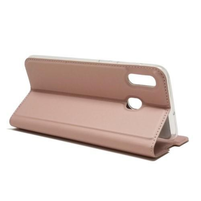Magnetic PU kožené pouzdro na mobil Samsung Galaxy A30 / A20 - růžovozlatý