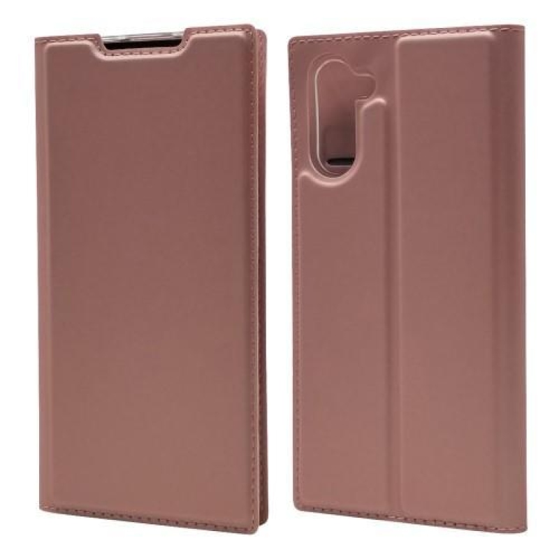 Magnetic PU kožené pouzdro na mobil Samsung Galaxy Note 10 - růžovozlatý