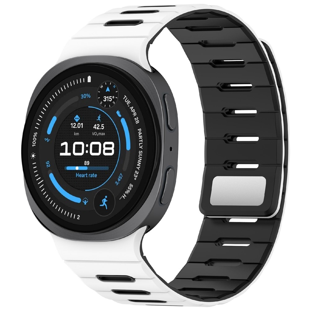 Magnetic silikonový řemínek na Samsung Galaxy Watch9 40mm/44mm/Watch8 44mm/40mm/Watch8 Classic 46mm - bílý/černý