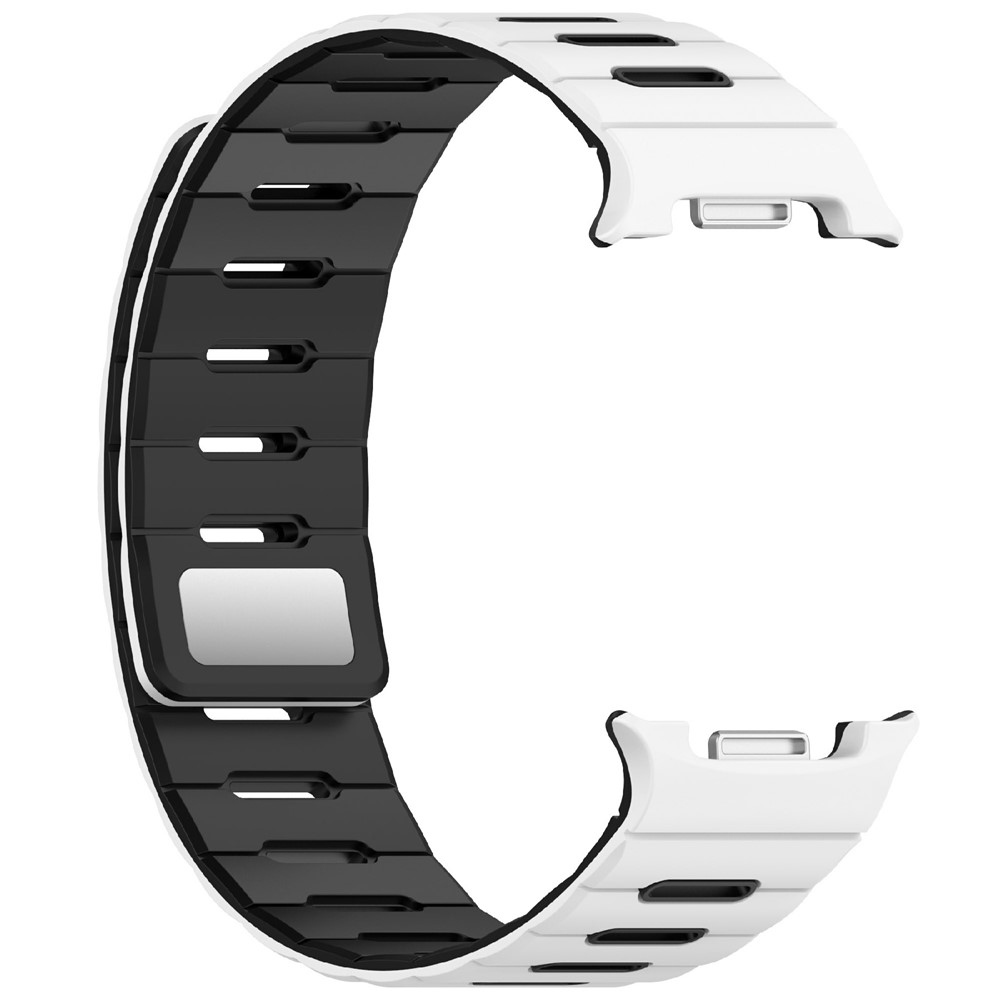Magnetic silikonový řemínek na Samsung Galaxy Watch9 40mm/44mm/Watch8 44mm/40mm/Watch8 Classic 46mm - bílý/černý