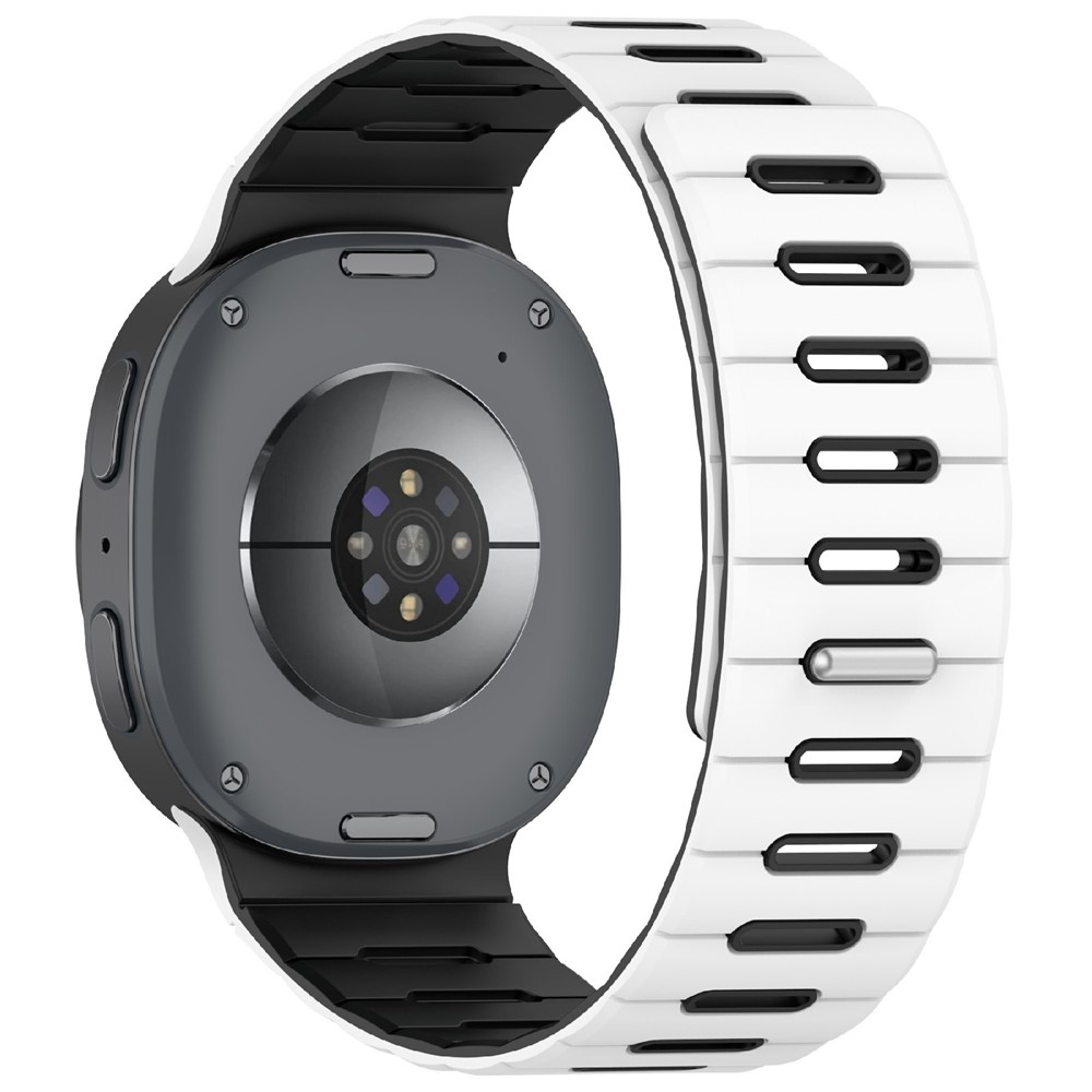Magnetic silikonový řemínek na Samsung Galaxy Watch9 40mm/44mm/Watch8 44mm/40mm/Watch8 Classic 46mm - bílý/černý