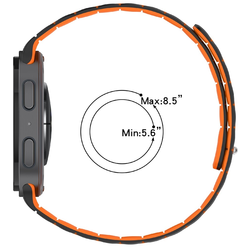 Magnetic silikonový řemínek na Samsung Galaxy Watch9 40mm/44mm/Watch8 44mm/40mm/Watch8 Classic 46mm - černý/oranžový
