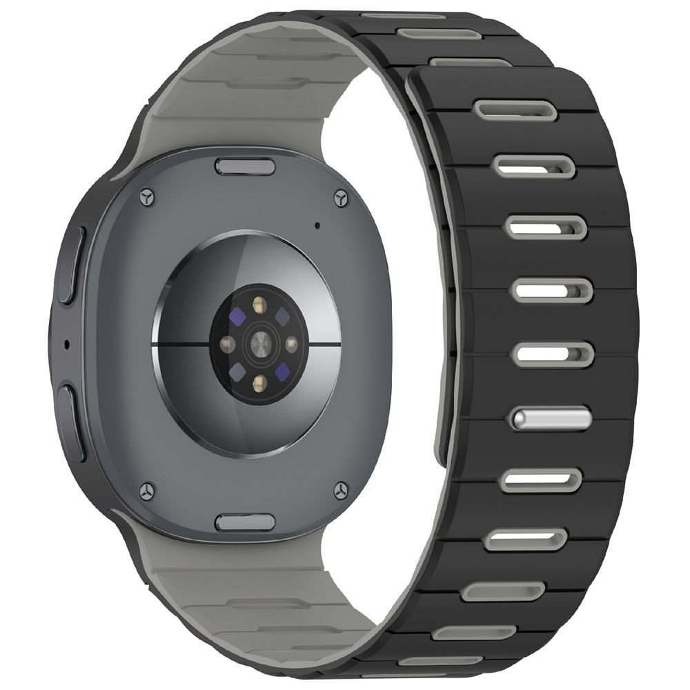 Magnetic silikonový řemínek na Samsung Galaxy Watch9 40mm/44mm/Watch8 44mm/40mm/Watch8 Classic 46mm - černý/šedý