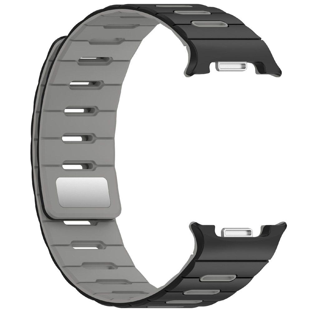 Magnetic silikonový řemínek na Samsung Galaxy Watch9 40mm/44mm/Watch8 44mm/40mm/Watch8 Classic 46mm - černý/šedý