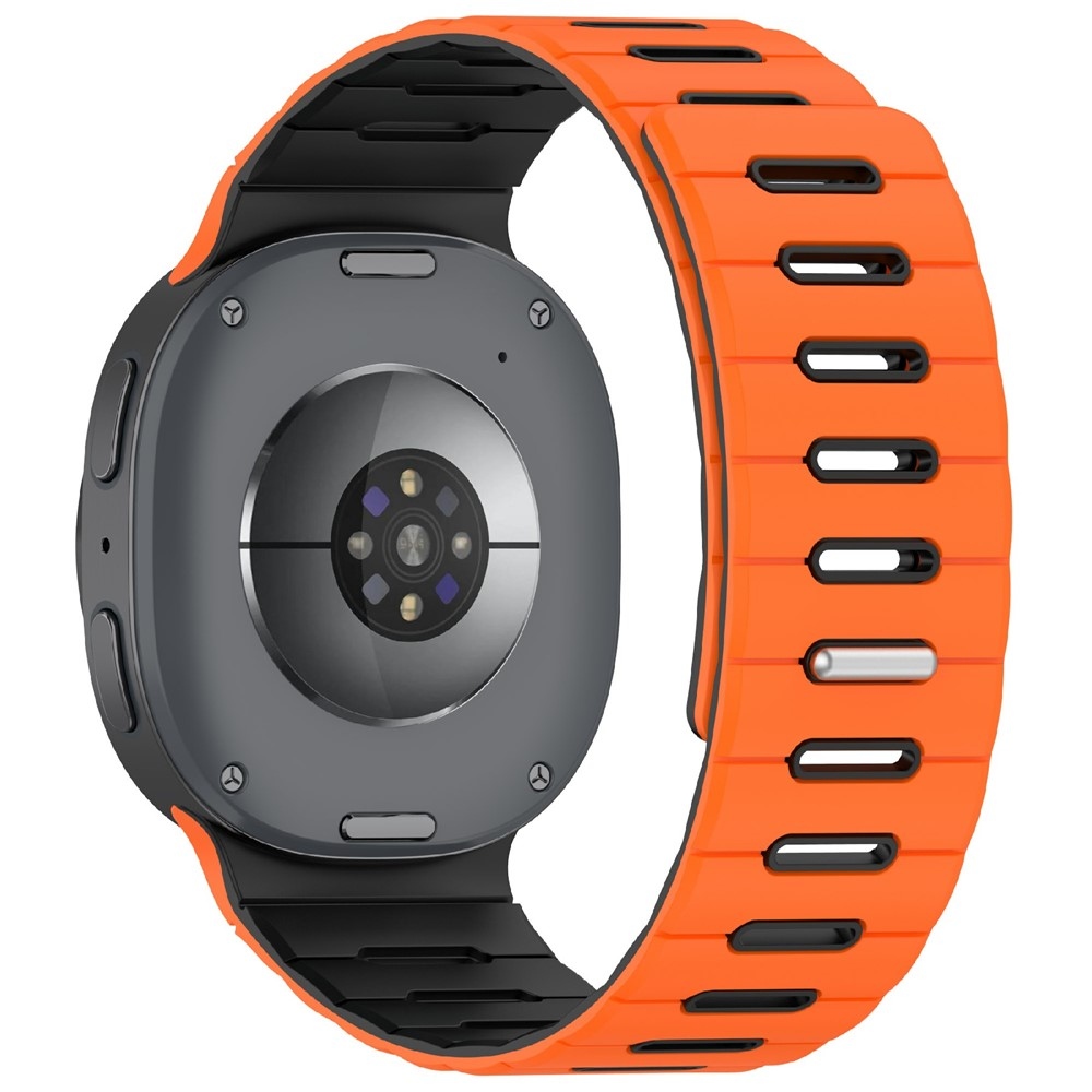 Magnetic silikonový řemínek na Samsung Galaxy Watch9 40mm/44mm/Watch8 44mm/40mm/Watch8 Classic 46mm - oranžový/černý