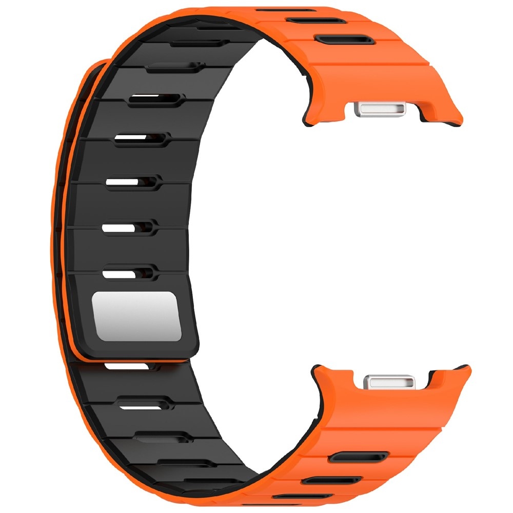 Magnetic silikonový řemínek na Samsung Galaxy Watch9 40mm/44mm/Watch8 44mm/40mm/Watch8 Classic 46mm - oranžový/černý