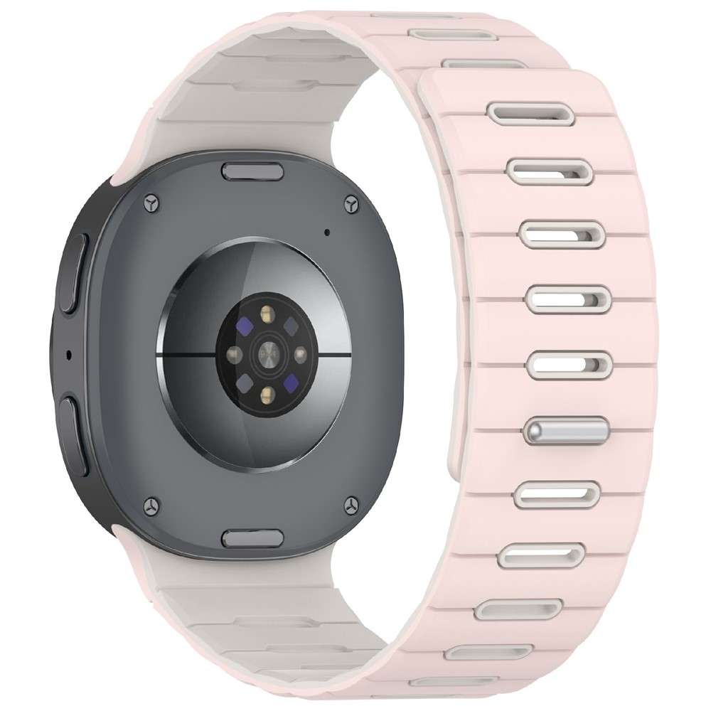 Magnetic silikonový řemínek na Samsung Galaxy Watch9 40mm/44mm/Watch8 44mm/40mm/Watch8 Classic 46mm - růžový/béžový