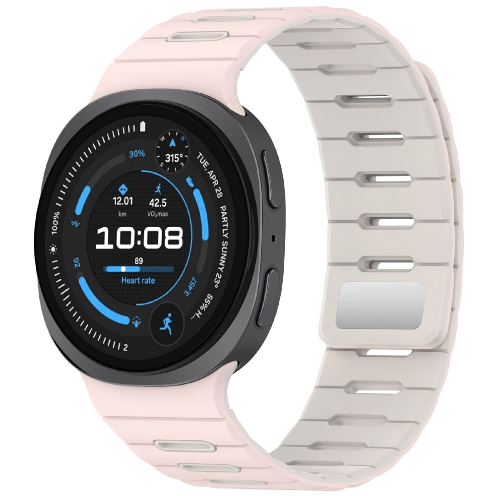 Magnetic silikonový řemínek na Samsung Galaxy Watch9 40mm/44mm/Watch8 44mm/40mm/Watch8 Classic 46mm - růžový/béžový