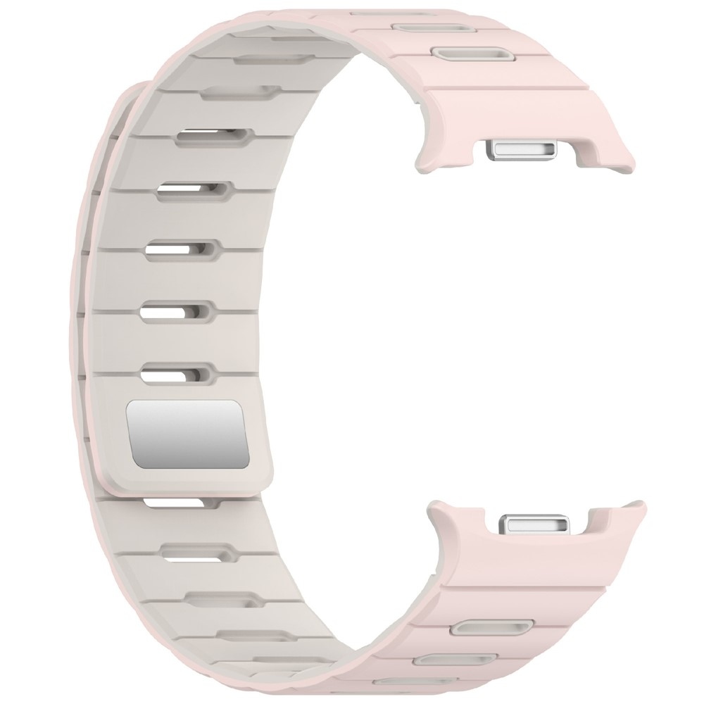 Magnetic silikonový řemínek na Samsung Galaxy Watch9 40mm/44mm/Watch8 44mm/40mm/Watch8 Classic 46mm - růžový/béžový