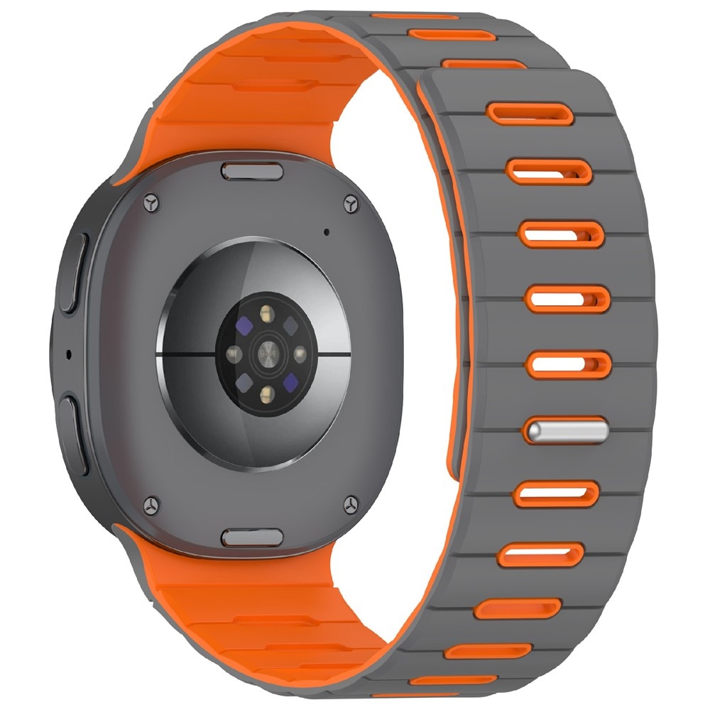 Magnetic silikonový řemínek na Samsung Galaxy Watch9 40mm/44mm/Watch8 44mm/40mm/Watch8 Classic 46mm - šedý/oranžový