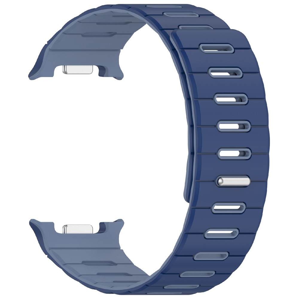 Magnetic silikonový řemínek na Samsung Galaxy Watch9 40mm/44mm/Watch8 44mm/40mm/Watch8 Classic 46mm - tmavěmodrý/světlemodrý