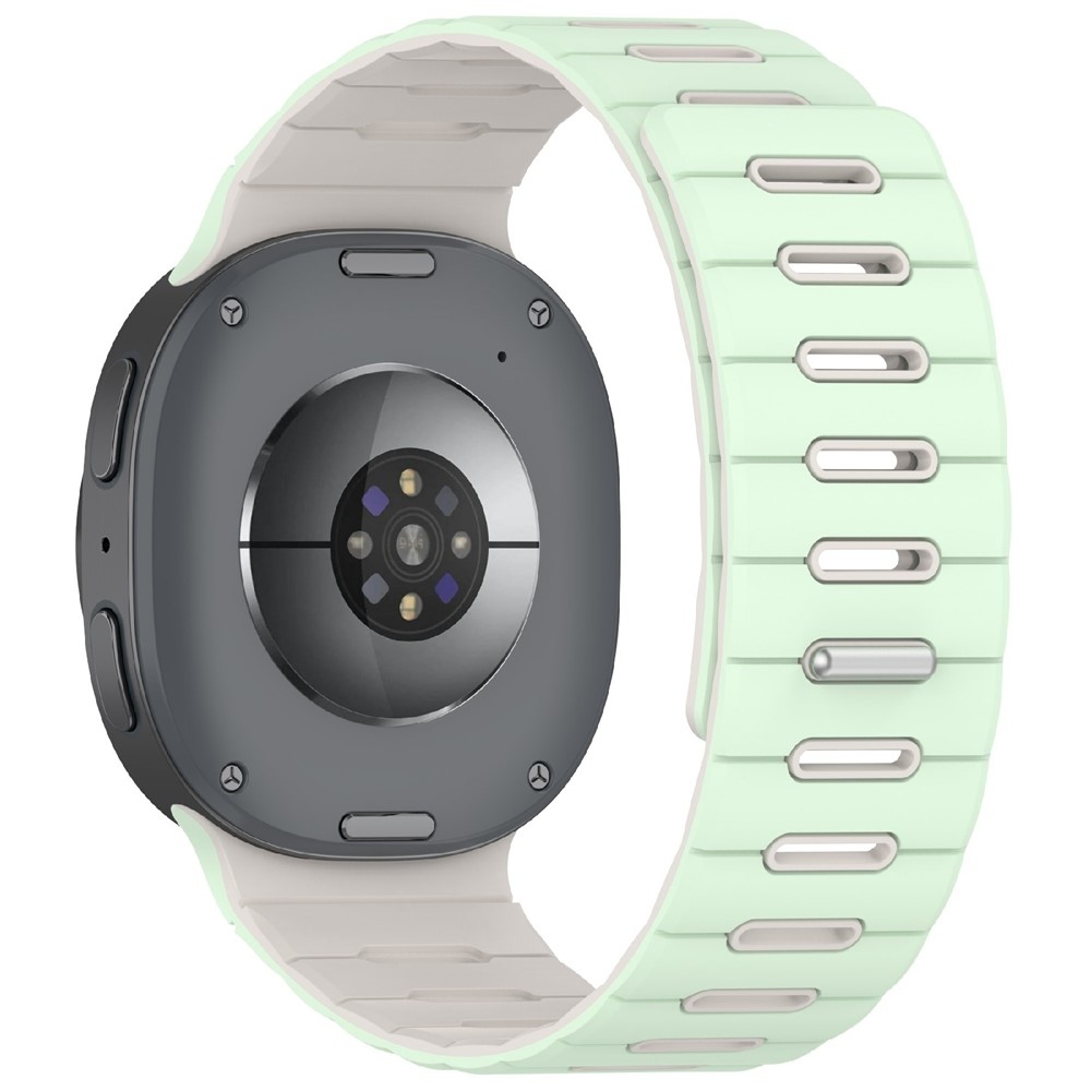 Magnetic silikonový řemínek na Samsung Galaxy Watch9 40mm/44mm/Watch8 44mm/40mm/Watch8 Classic 46mm - zelený/béžový