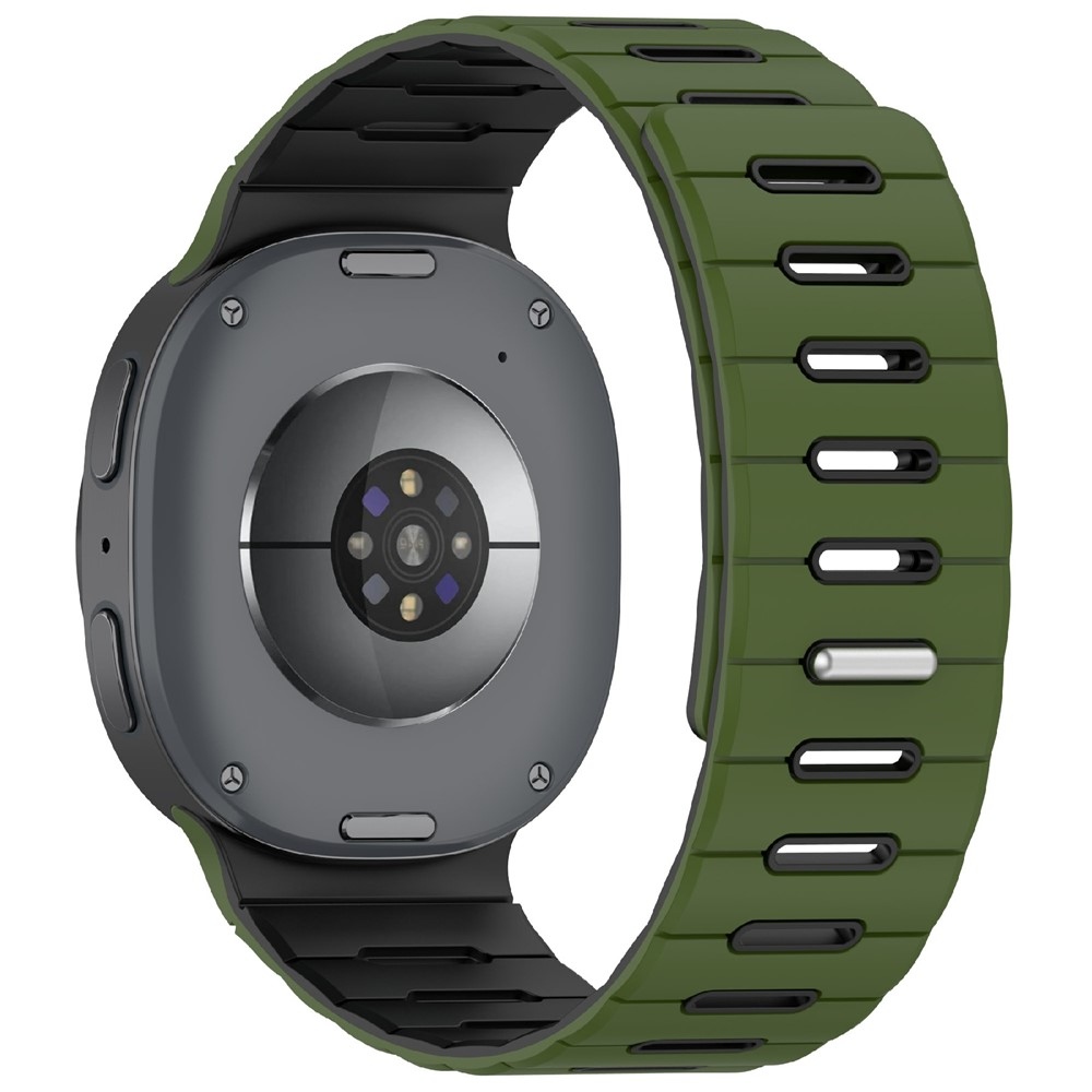 Magnetic silikonový řemínek na Samsung Galaxy Watch9 40mm/44mm/Watch8 44mm/40mm/Watch8 Classic 46mm - zelený/černý