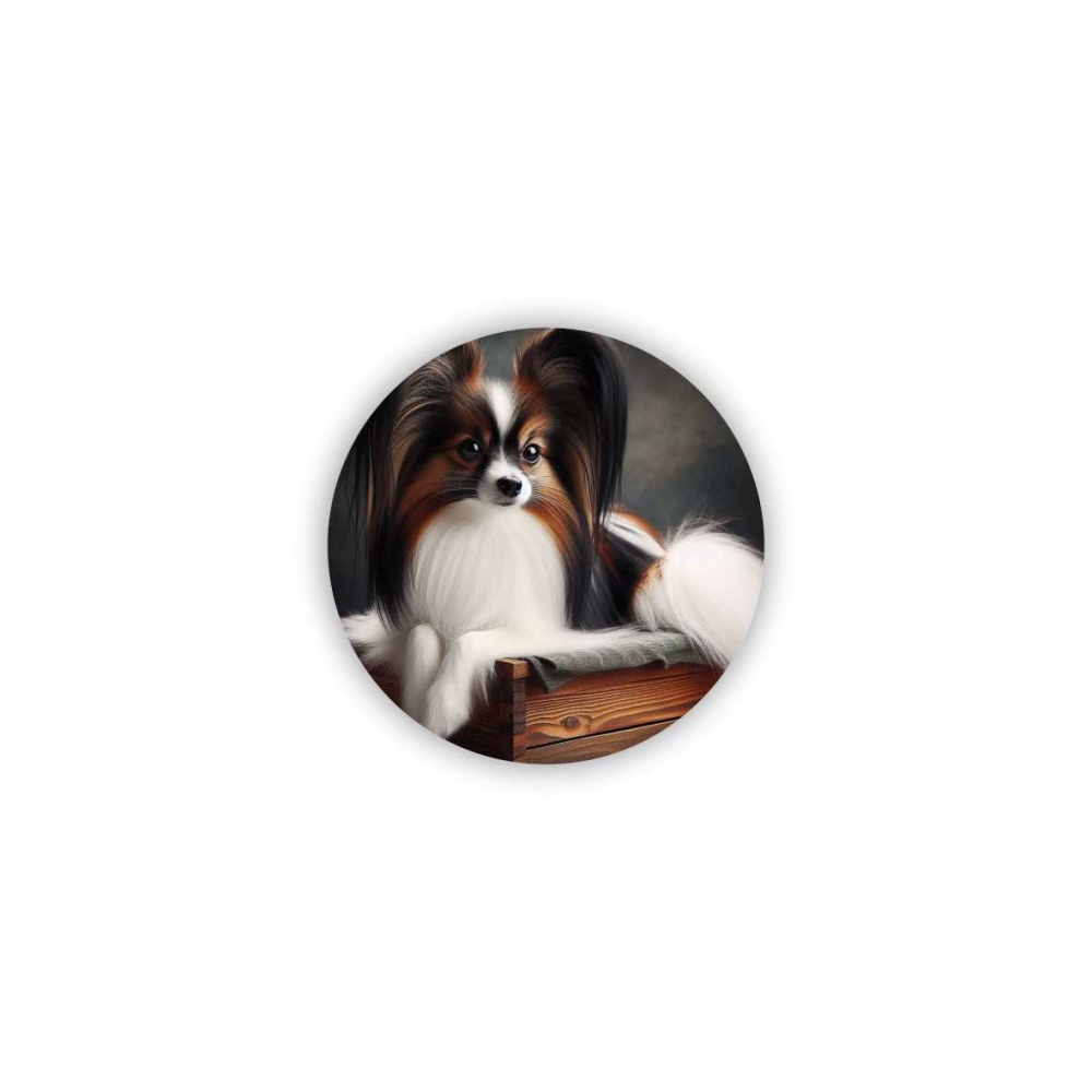 Magnetka 60x60mm ve tvaru kruhu - elegantní papillon