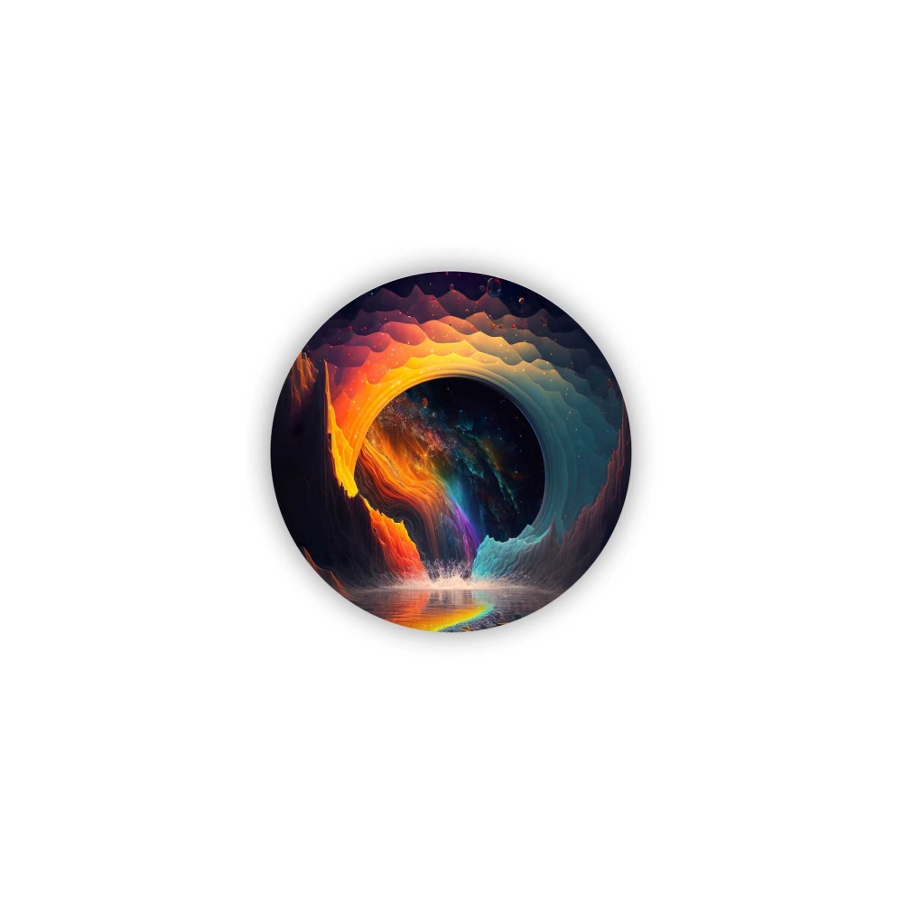 Magnetka 60x60mm ve tvaru kruhu - kosmický barevný vír