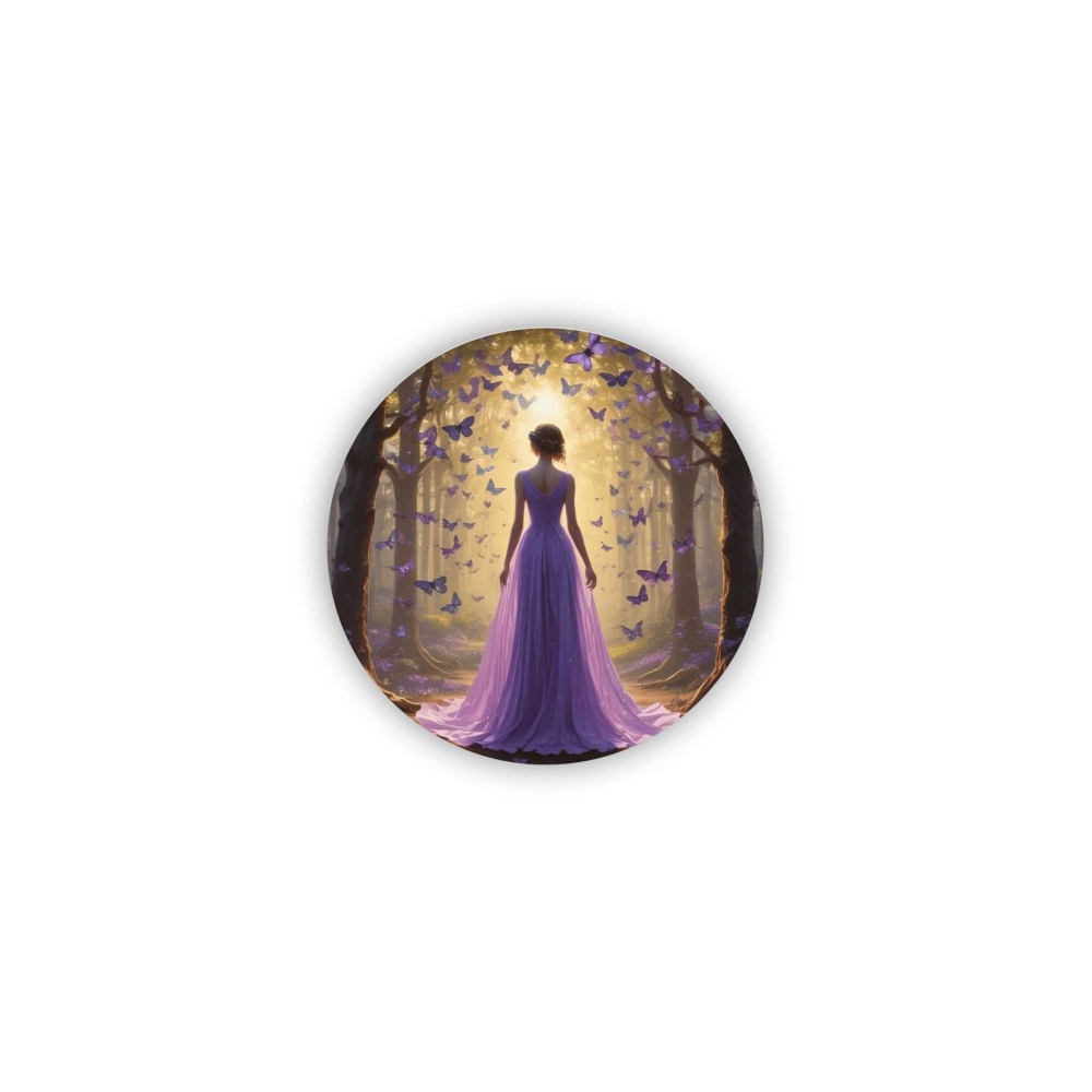Magnetka 60x60mm ve tvaru kruhu - lesní princezna