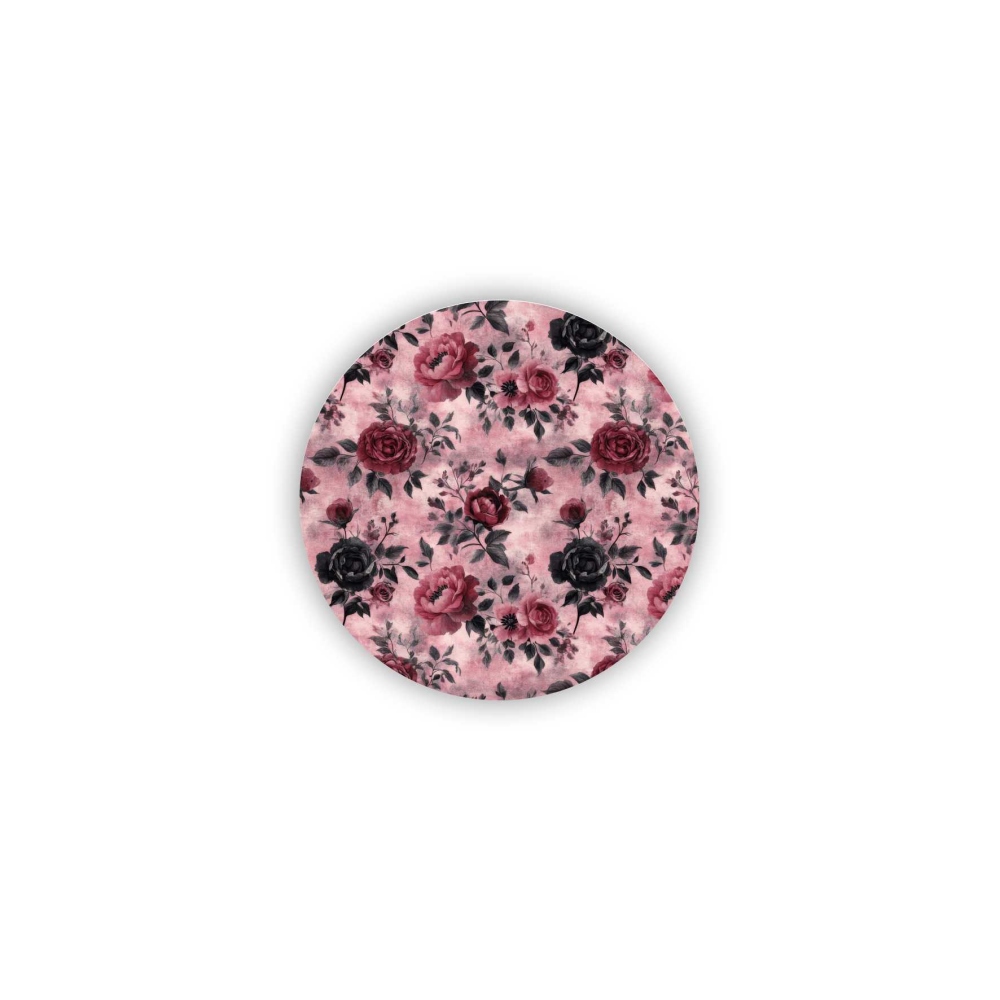 Magnetka 60x60mm ve tvaru kruhu - růžová elegance