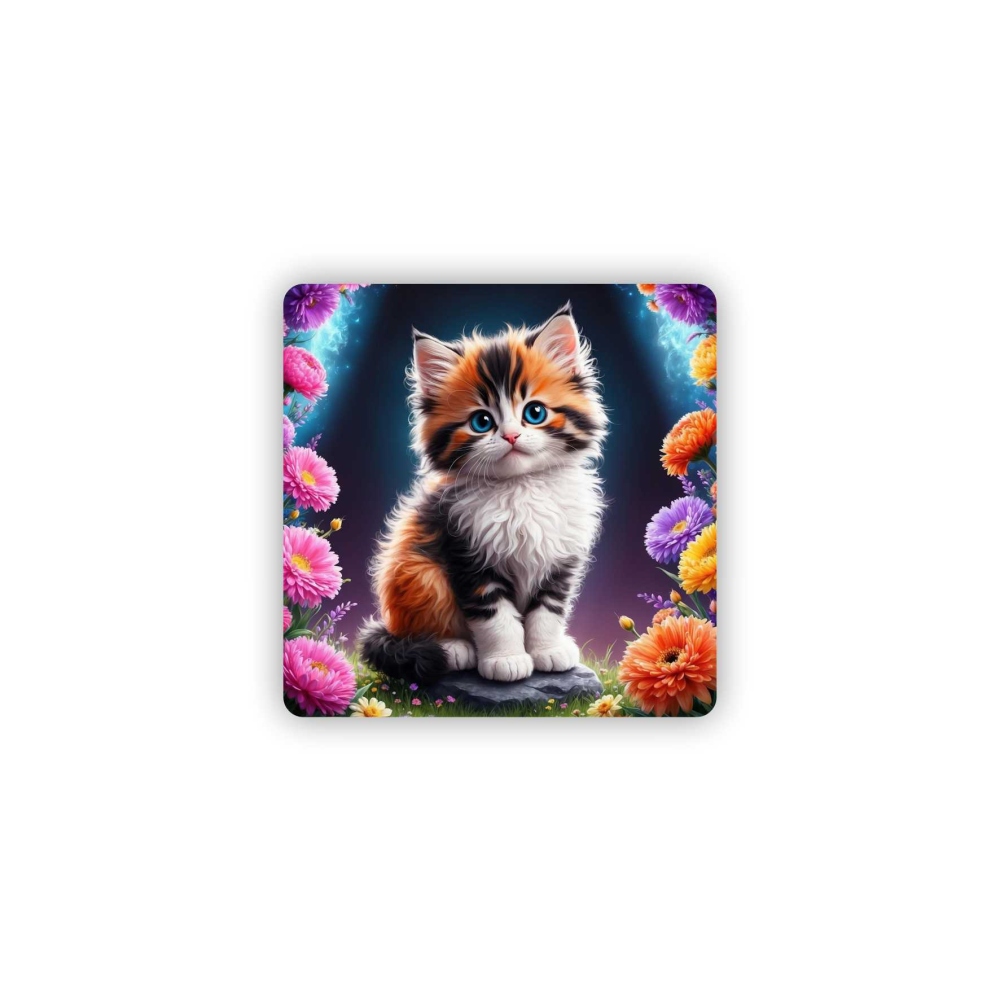 Magnetka 65x65mm ve tvaru čtverce - roztomilé koťátko 3