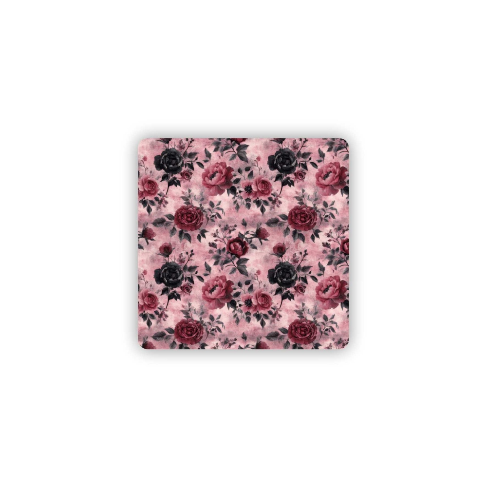 Magnetka 65x65mm ve tvaru čtverce - růžová elegance