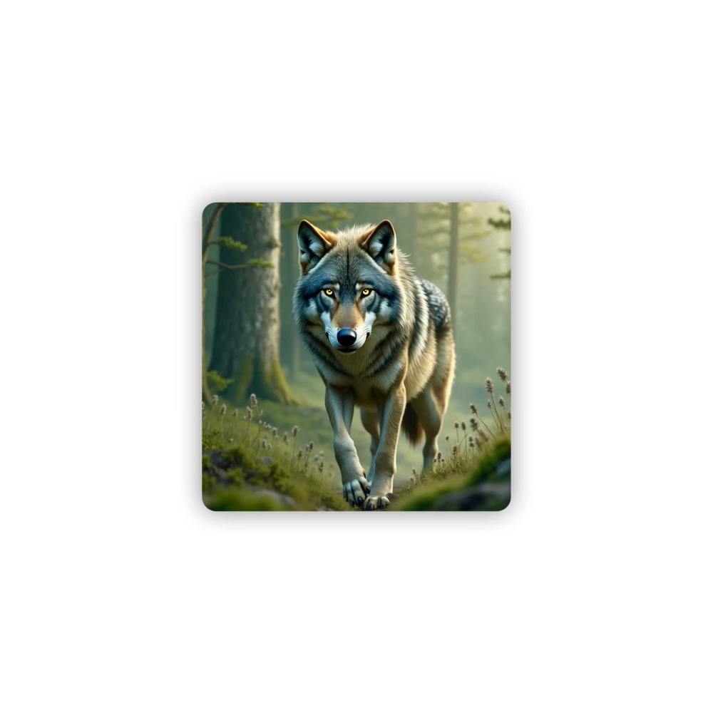 Magnetka 65x65mm ve tvaru čtverce - vlčí strážce