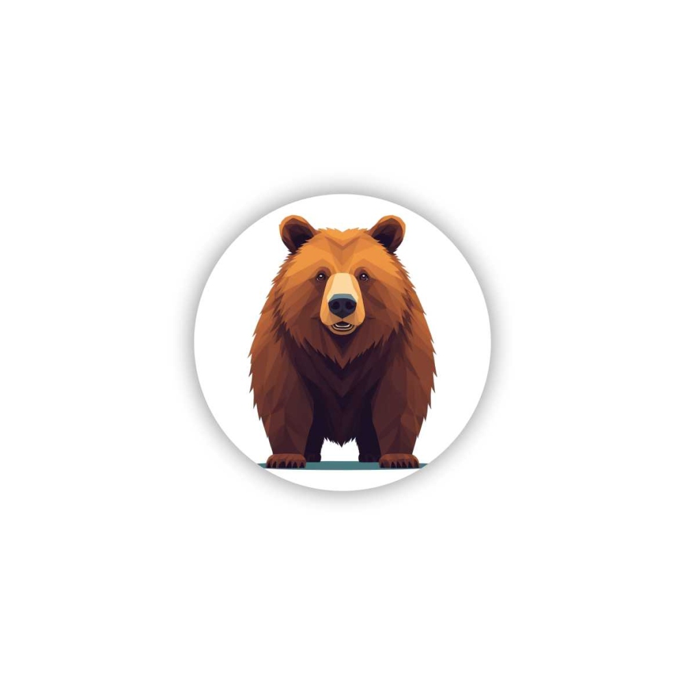 Magnetka 65x65mm ve tvaru kruhu - hnědý medvěd