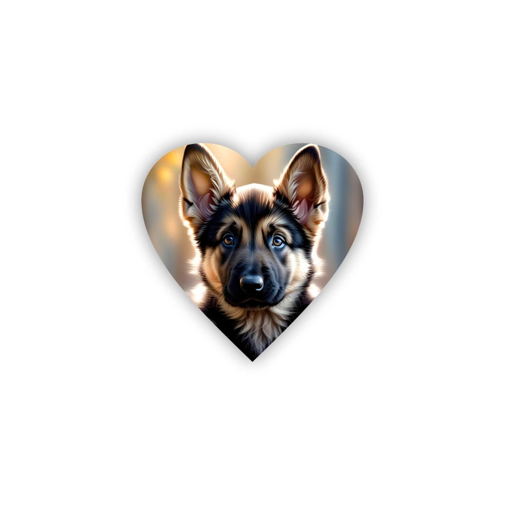 Magnetka 65x65mm ve tvaru srdce - německý ovčák 4