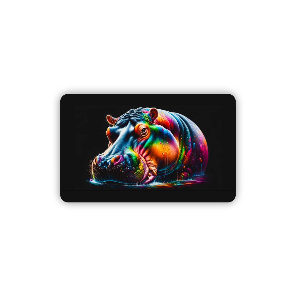 Magnetka 89x55mm ve tvaru obdélníku - barevný hroch