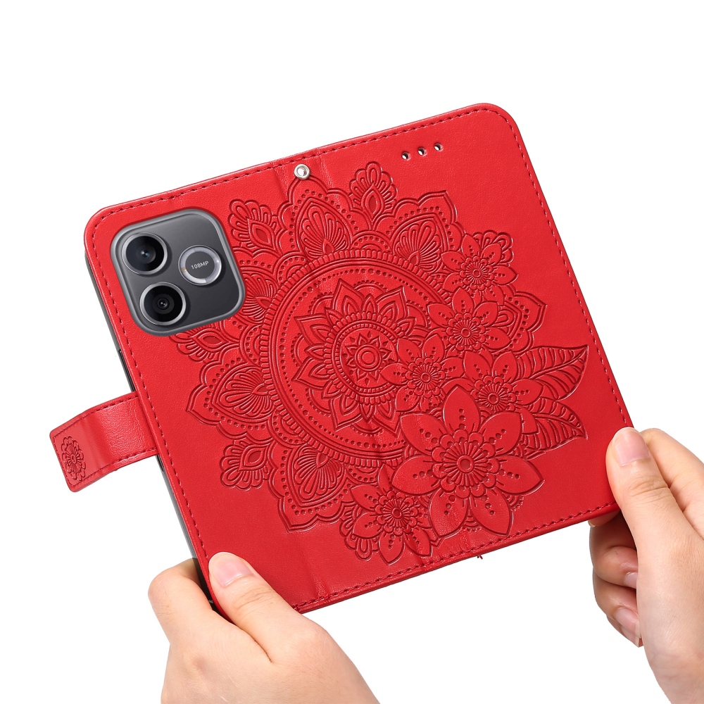 Mandala knížkové pouzdro na Honor 600 Lite 5G - červené
