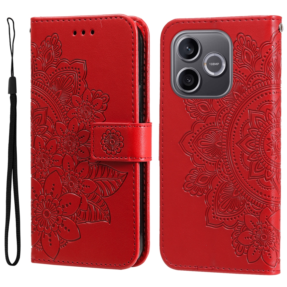 Mandala knížkové pouzdro na Honor 600 Lite 5G - červené
