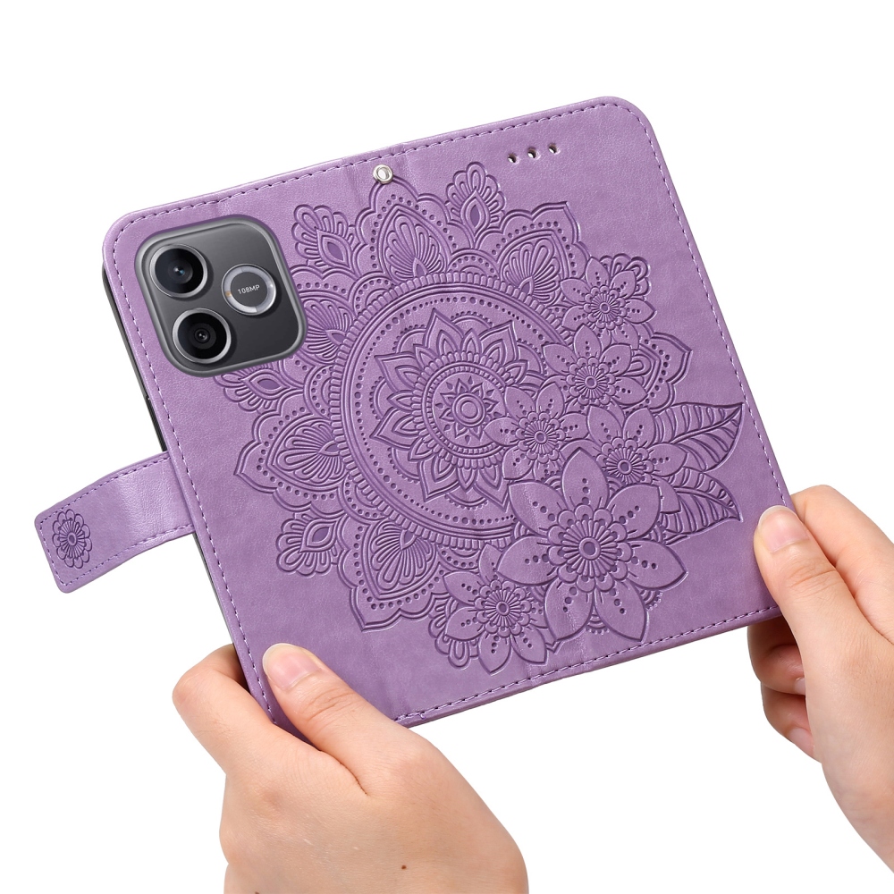 Mandala knížkové pouzdro na Honor 600 Lite 5G - fialové