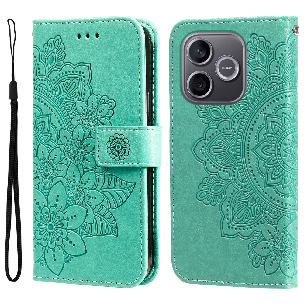 Mandala knížkové pouzdro na Honor 600 Lite 5G - modrozelené