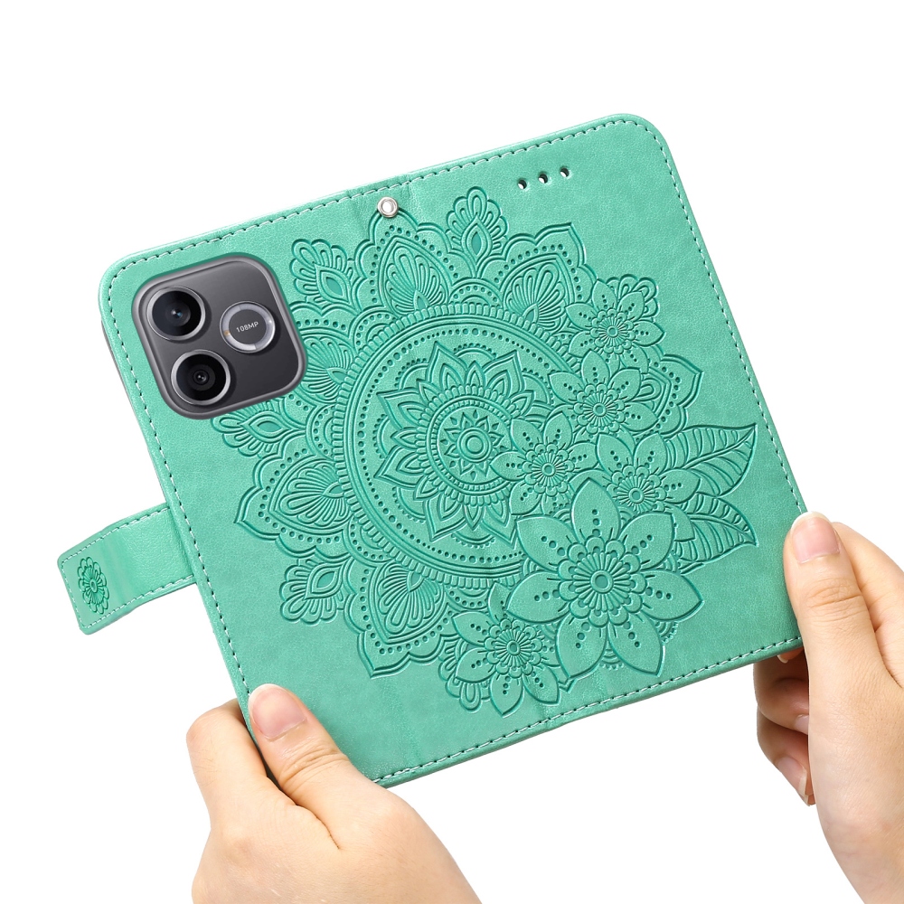 Mandala knížkové pouzdro na Honor 600 Lite 5G - modrozelené