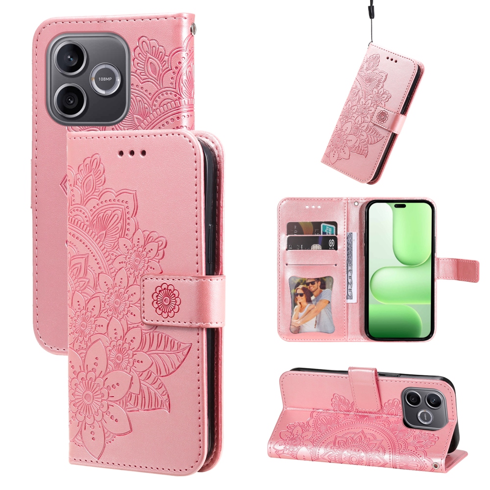 Mandala knížkové pouzdro na Honor 600 Lite 5G - růžové