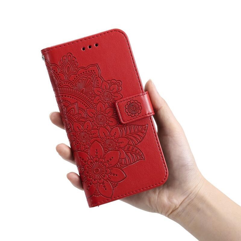 Mandala knížkové pouzdro na Honor Magic 5 Lite 5G - červené