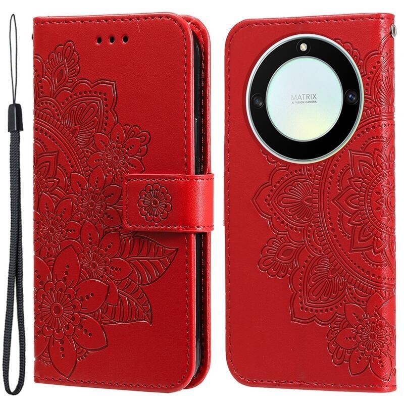 Mandala knížkové pouzdro na Honor Magic 5 Lite 5G - červené