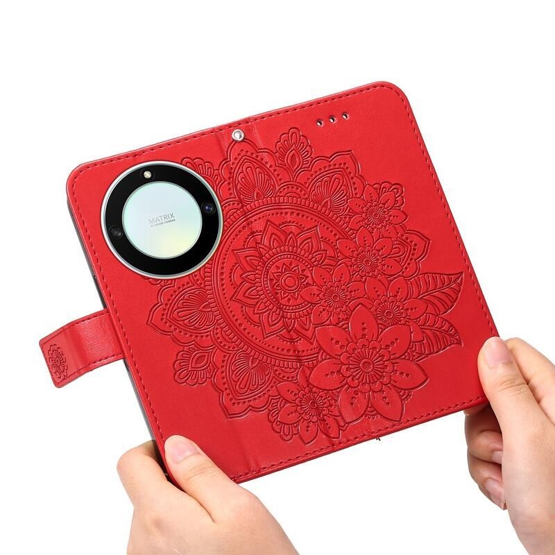 Mandala knížkové pouzdro na Honor Magic 5 Lite 5G - červené