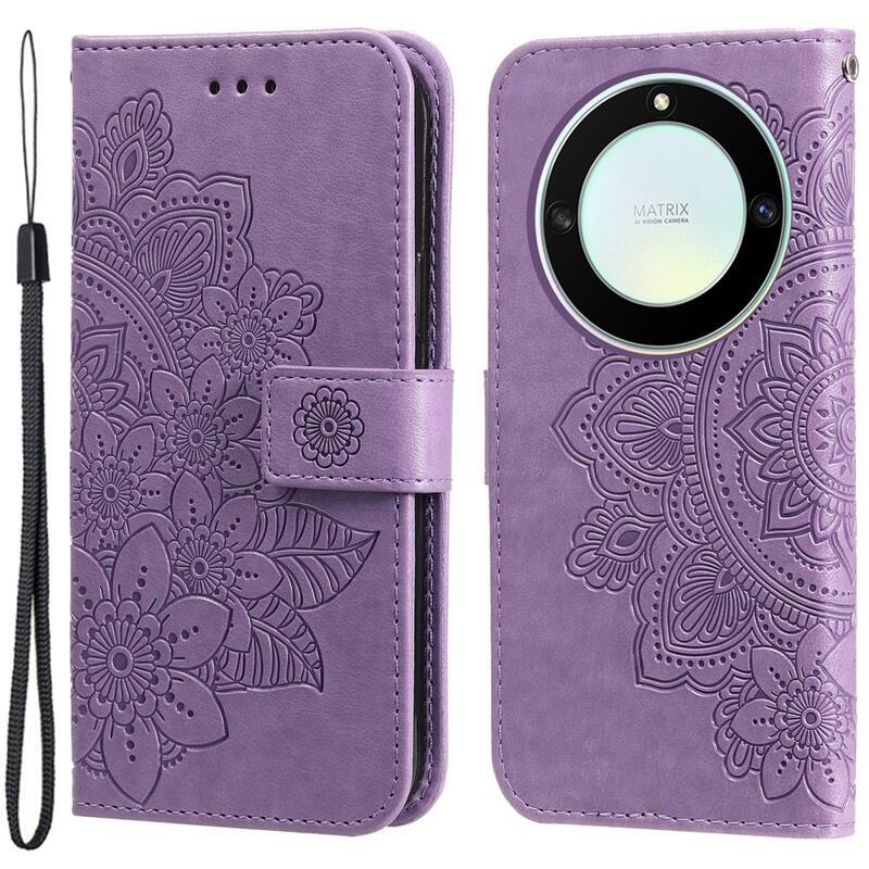 Mandala knížkové pouzdro na Honor Magic 5 Lite 5G - fialové