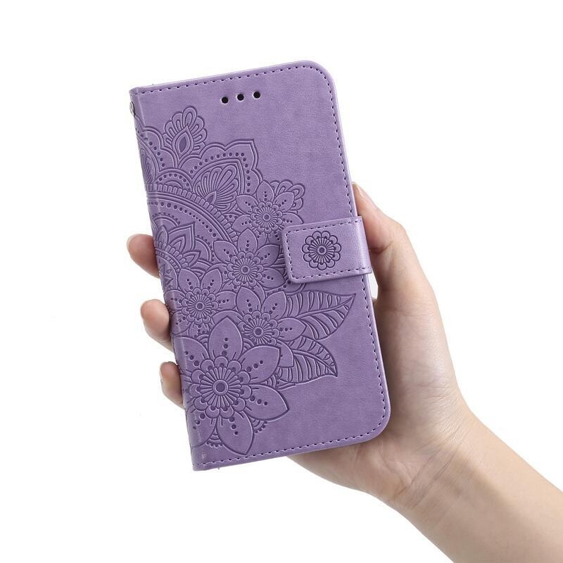 Mandala knížkové pouzdro na Honor Magic 5 Lite 5G - fialové