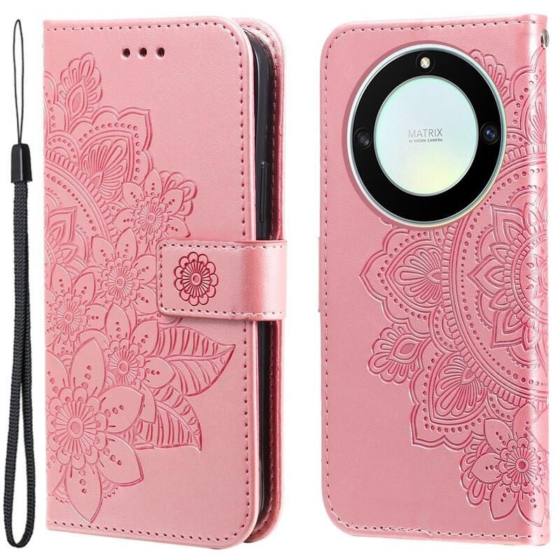 Mandala knížkové pouzdro na Honor Magic 5 Lite 5G - růžové