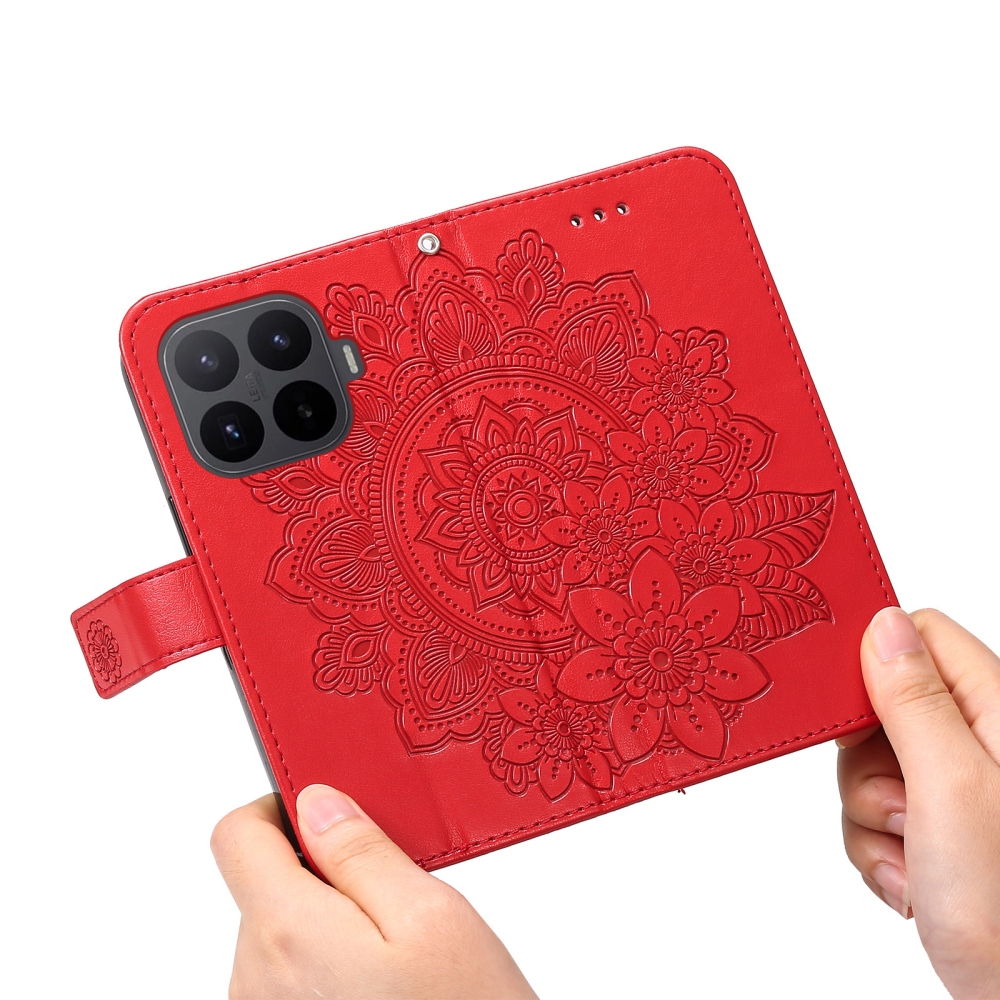 Mandala knížkové pouzdro na mobil Xiaomi 17T - červené