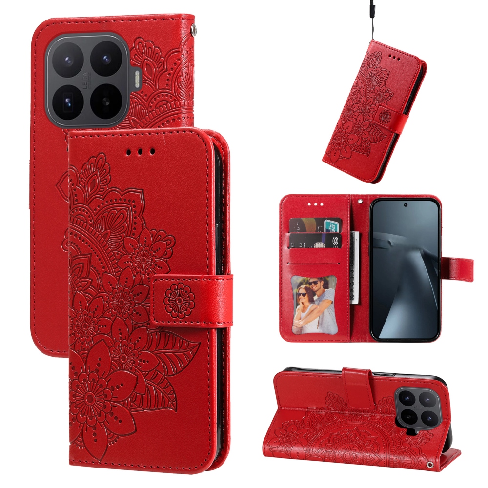 Mandala knížkové pouzdro na mobil Xiaomi 17T - červené