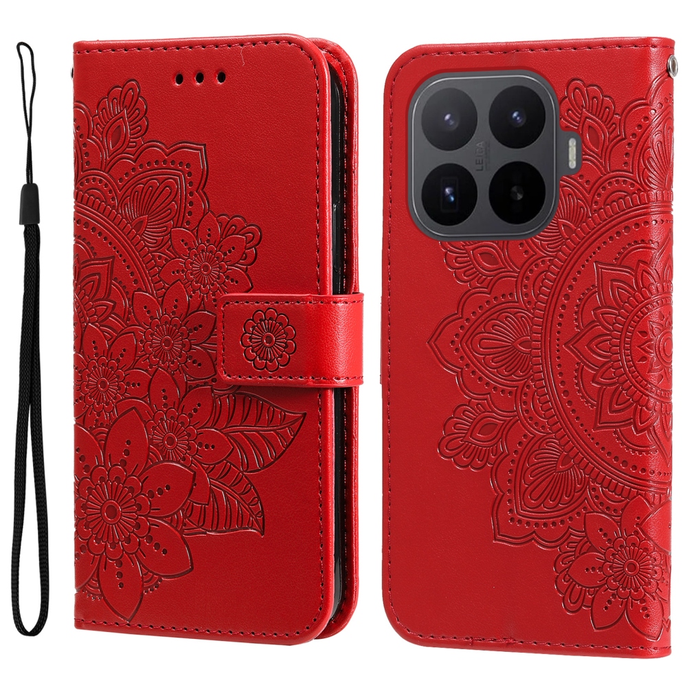 Mandala knížkové pouzdro na mobil Xiaomi 17T - červené