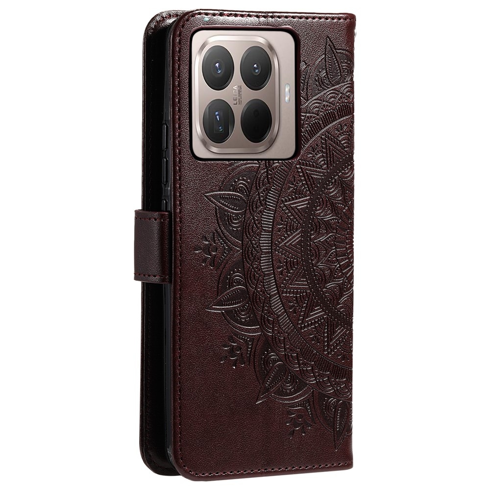 Mandala knížkové pouzdro na mobil Xiaomi 17T - hnědé