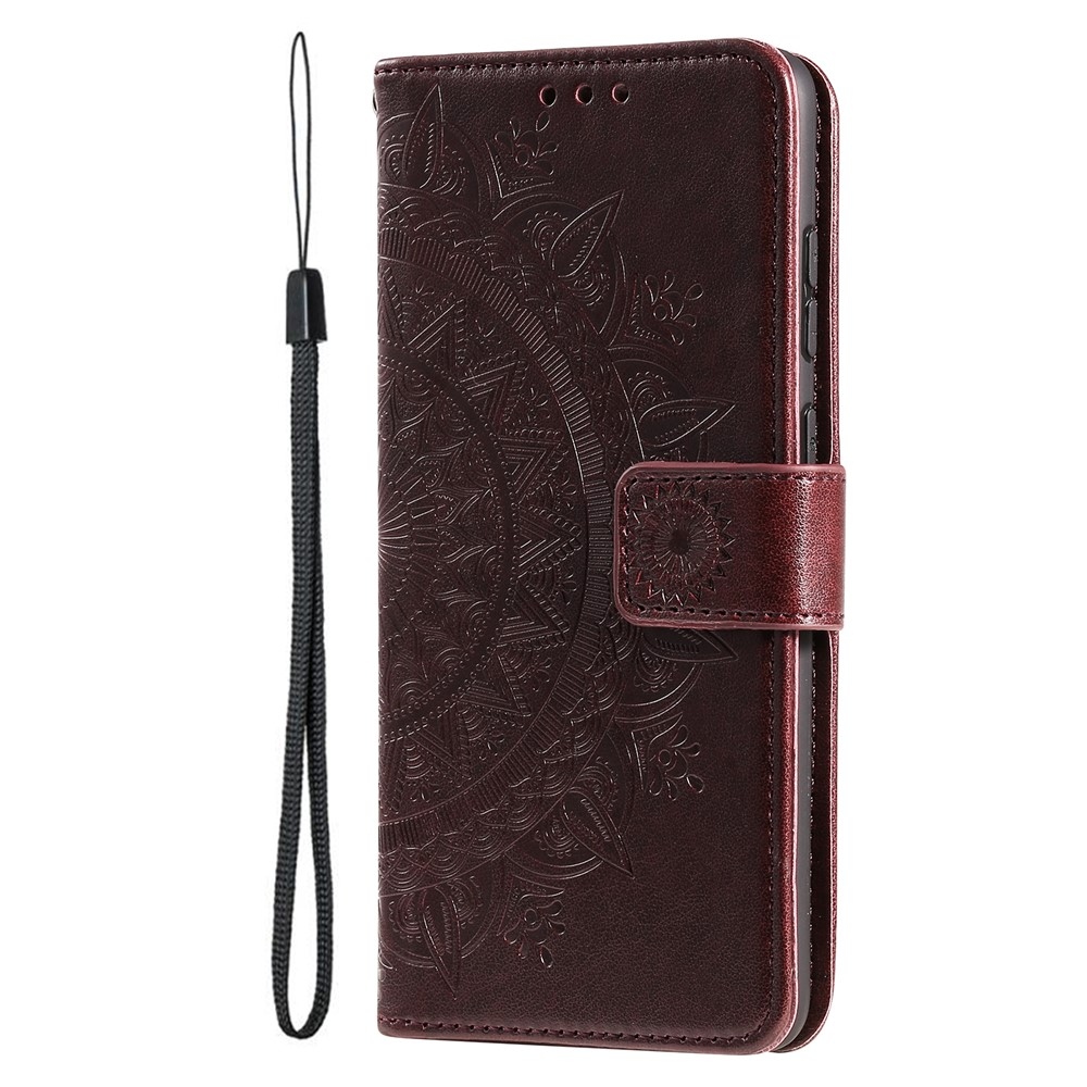 Mandala knížkové pouzdro na mobil Xiaomi 17T - hnědé