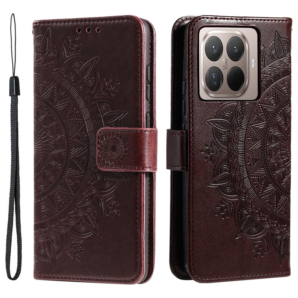 Mandala knížkové pouzdro na mobil Xiaomi 17T - hnědé